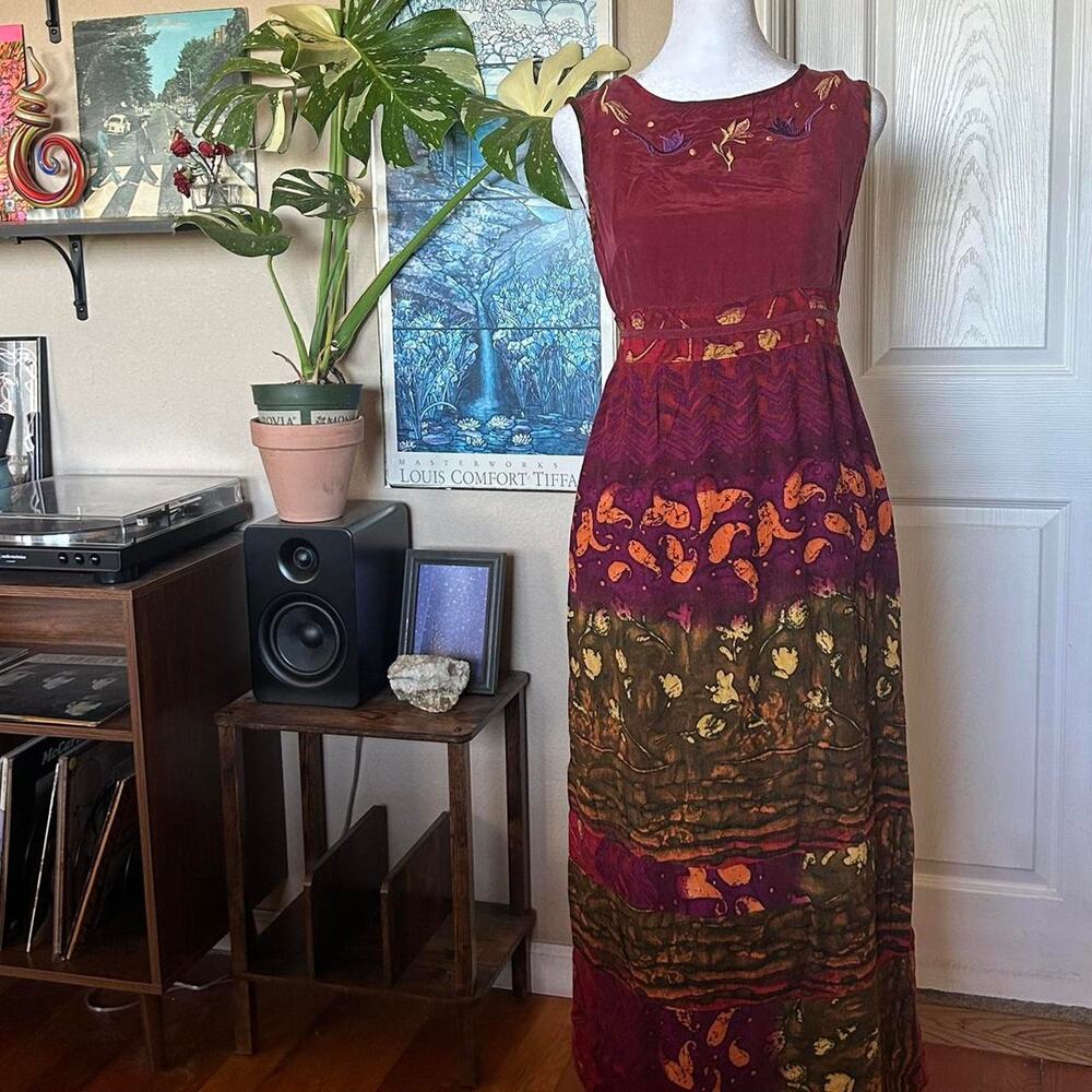 Vintage Carole little red maxi dress